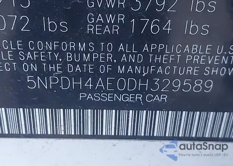 2013 Hyundai Elantra Gls из США, поврежденный, VIN 5NPDH4AE0DH329589